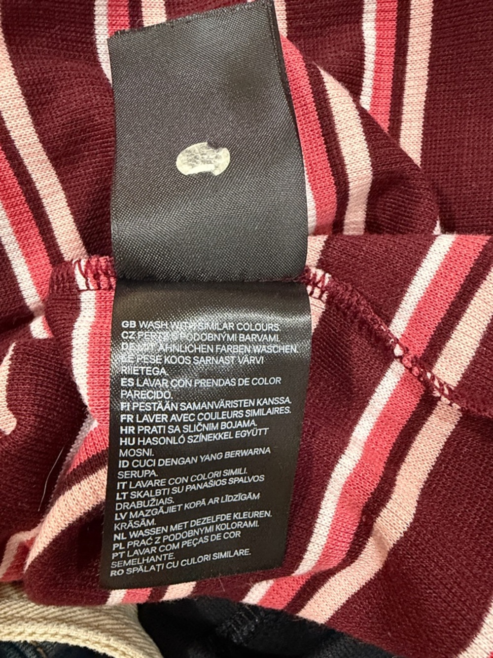 H&M Burgundy & Pink Striped Midi Dress - Picture 7 of 7